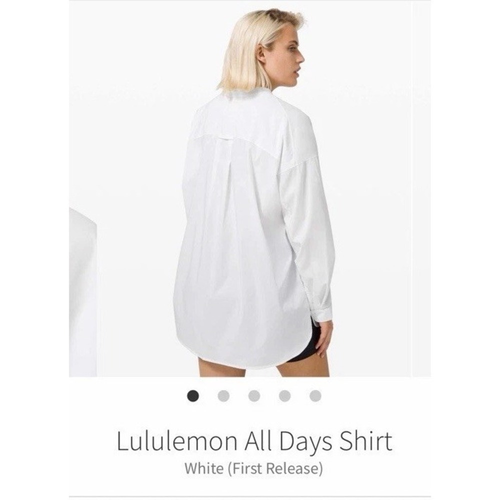 🍋EUC Lululemon All Days White Long Sleeve Shirt 14 Anti-Stink $118 W3DSS
